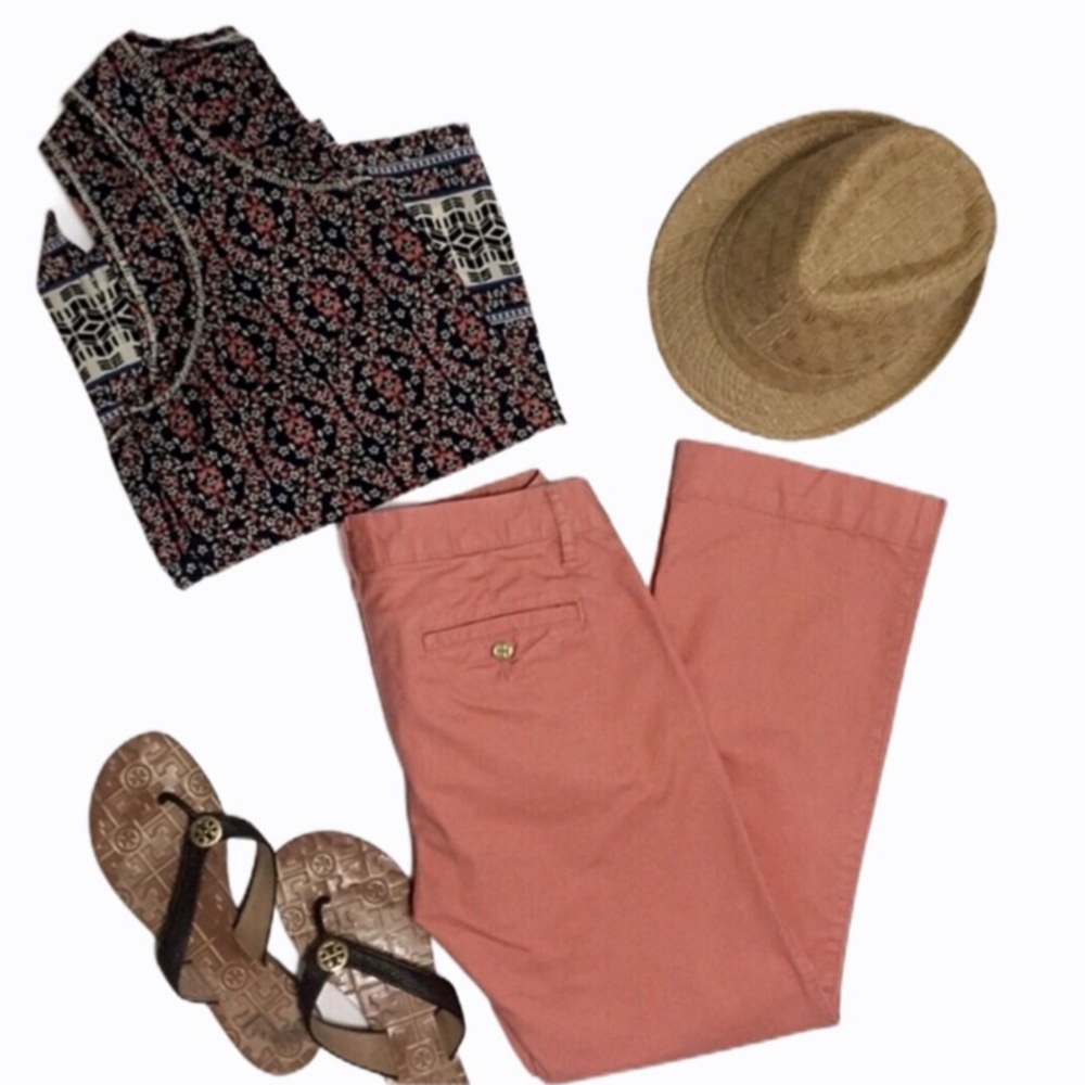 Tory Burch Coral Cropped Pants